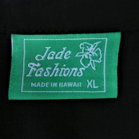 Vintage 80s Mens Aloha Hawaiian Shirt Black Flowers Bird of Paradise XL - Picture 6 of 7